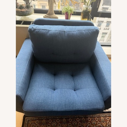Used Alton Furniture Group Blue Fabric Armchair for sale on AptDeco