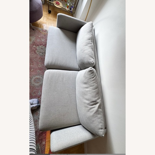 Used West Elm Auburn Auburn Sofa 70", Twill, Platinum, Dark Mineral for sale on AptDeco