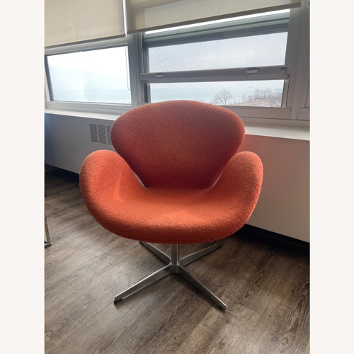 Used Arne Jacobsen Swan Orange Wool Accent Chair for sale on AptDeco
