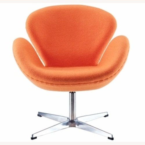 Used Arne Jacobsen Swan Orange Wool Accent Chair for sale on AptDeco