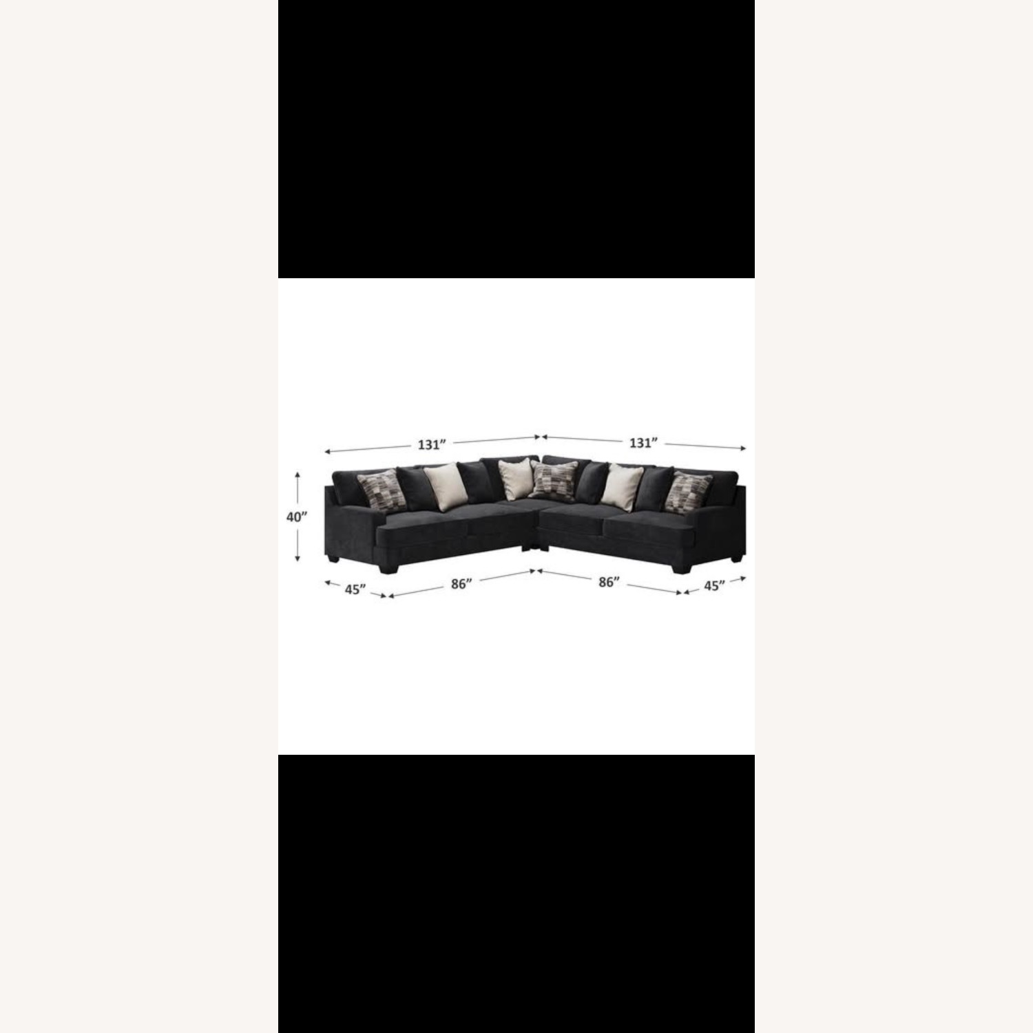 Ashley Furniture Lavernett 3-Piece Sectional in Charcoal - image-4