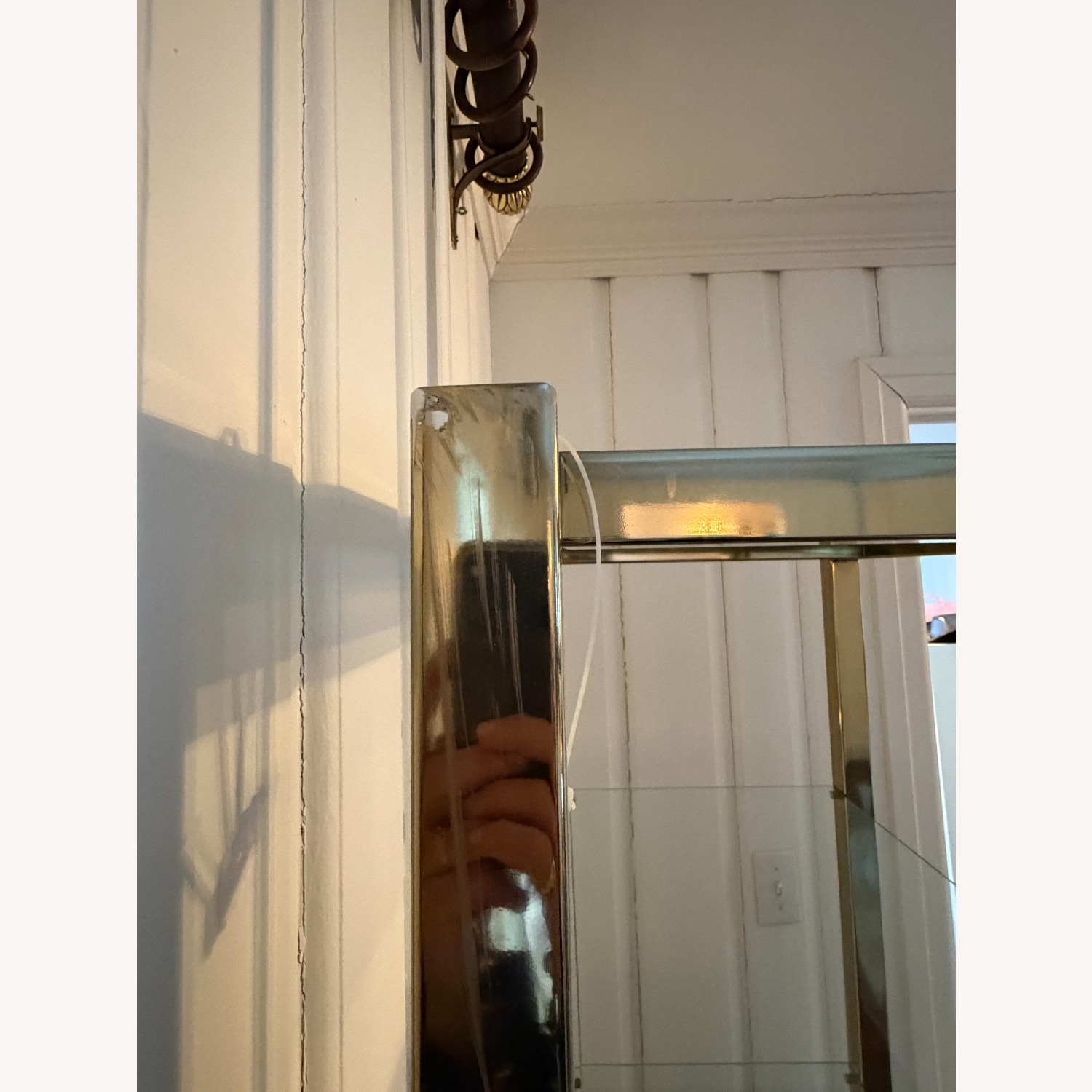 Pair of Brass & Glass Shelves - image-3