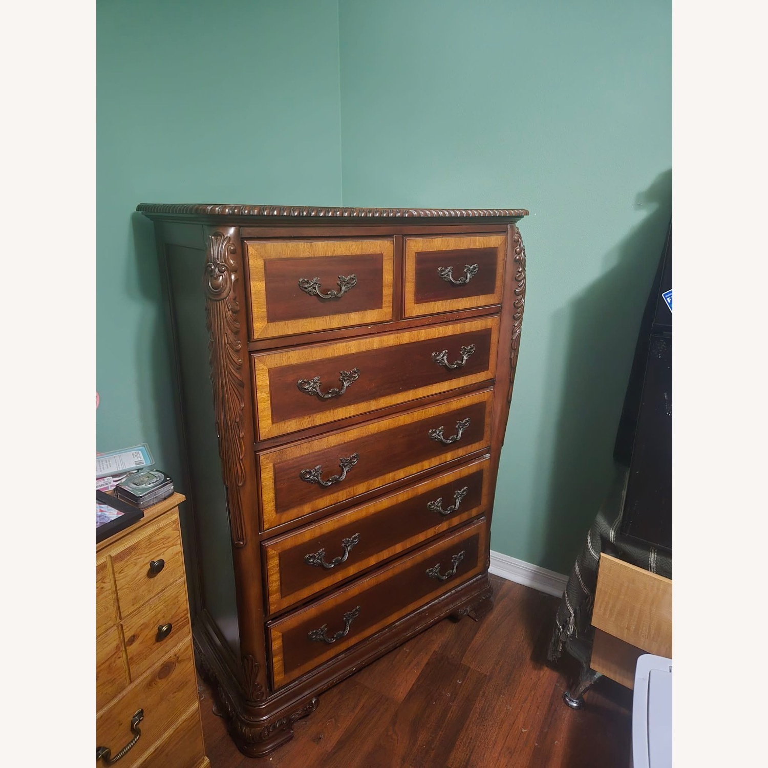 Stanley Furniture Dark Brown Wood Armoire - image-1