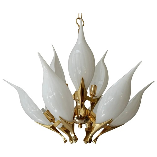 Used Gold Glass Ceiling Lamp for sale on AptDeco