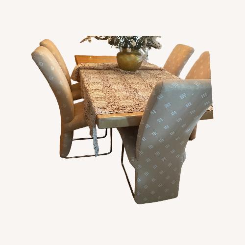 Used Thayer Coggin Wood Dining Table With Six Chairs for sale on AptDeco