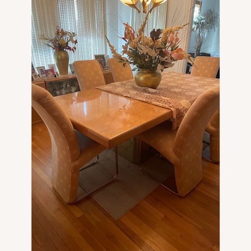 Used Thayer Coggin Wood Dining Table With Six Chairs  for sale on AptDeco