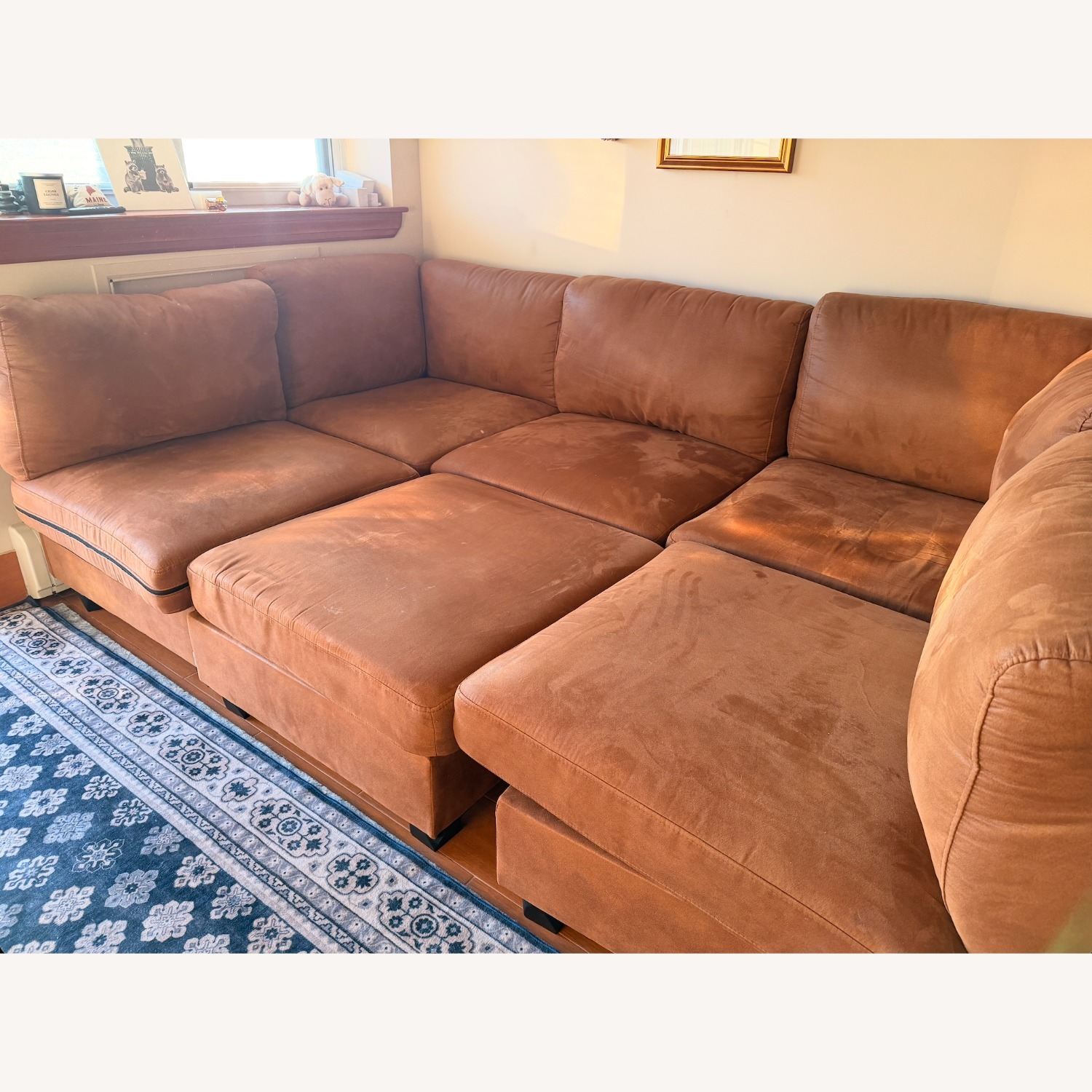 Wayfair Light Brown Amaron Faux Leather Sectional - image-1