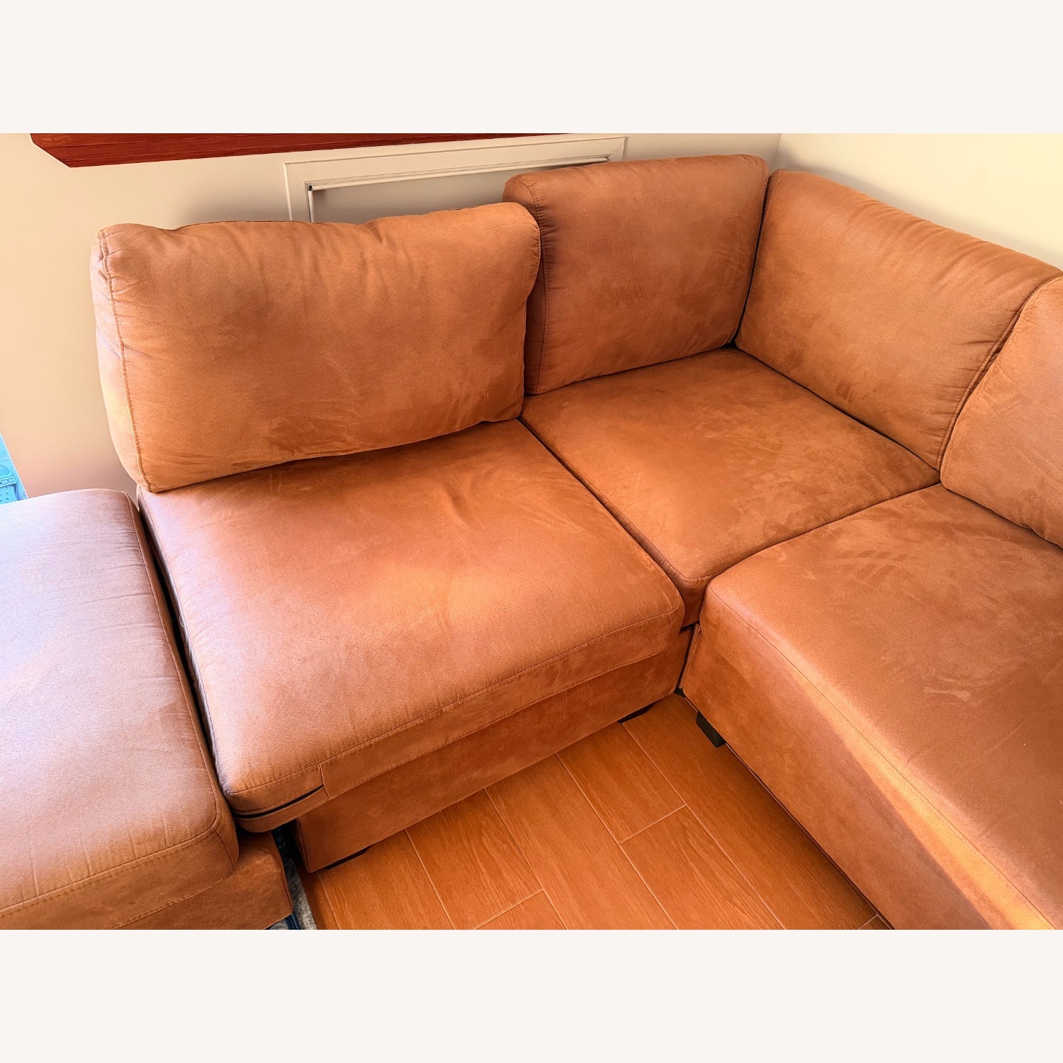 Wayfair Light Brown Amaron Faux Leather Sectional - image-3
