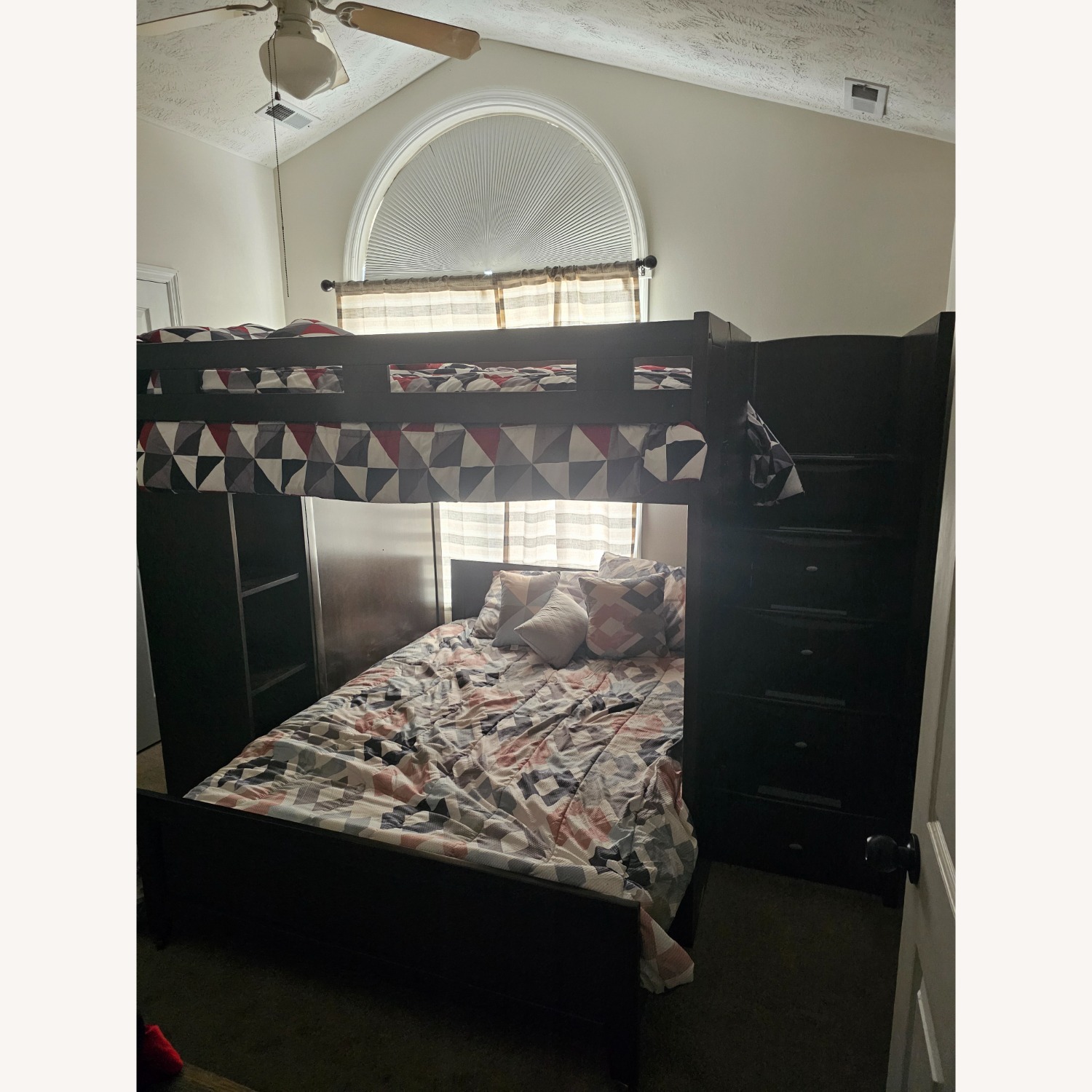 Rooms To Go Dark Brown Wood Bunk Bed - image-1