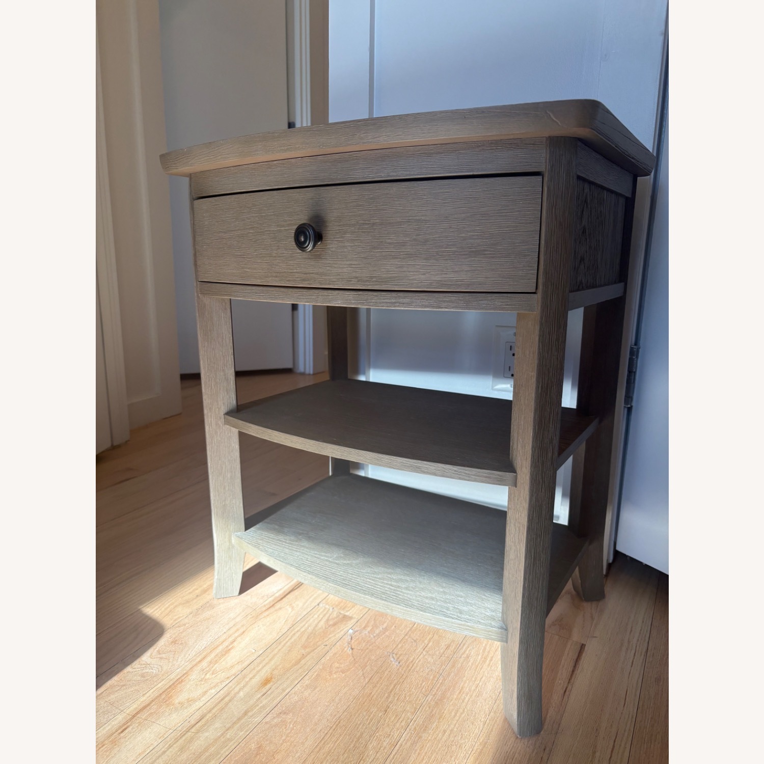 Pottery Barn Light Brown Wood Nightstands - image-1