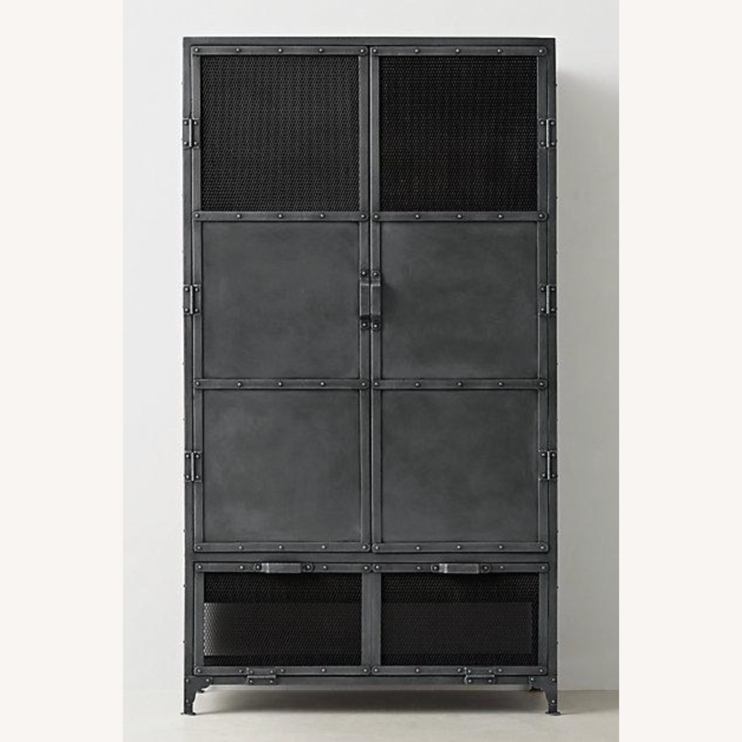 Restoration Hardware Black Metal Media Storage - image-0
