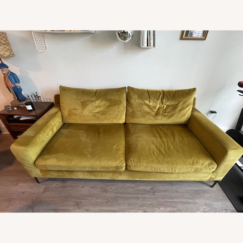 Used Interior Define Sloan Citrine Velvet 2 Seater Sofa for sale on AptDeco