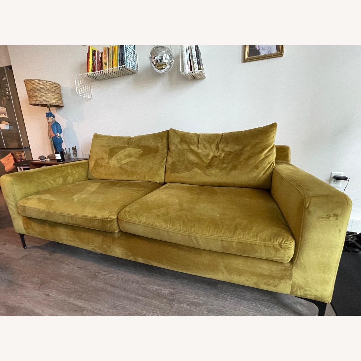 Interior Define Sloan Citrine Velvet 2 Seater Sofa - image-3