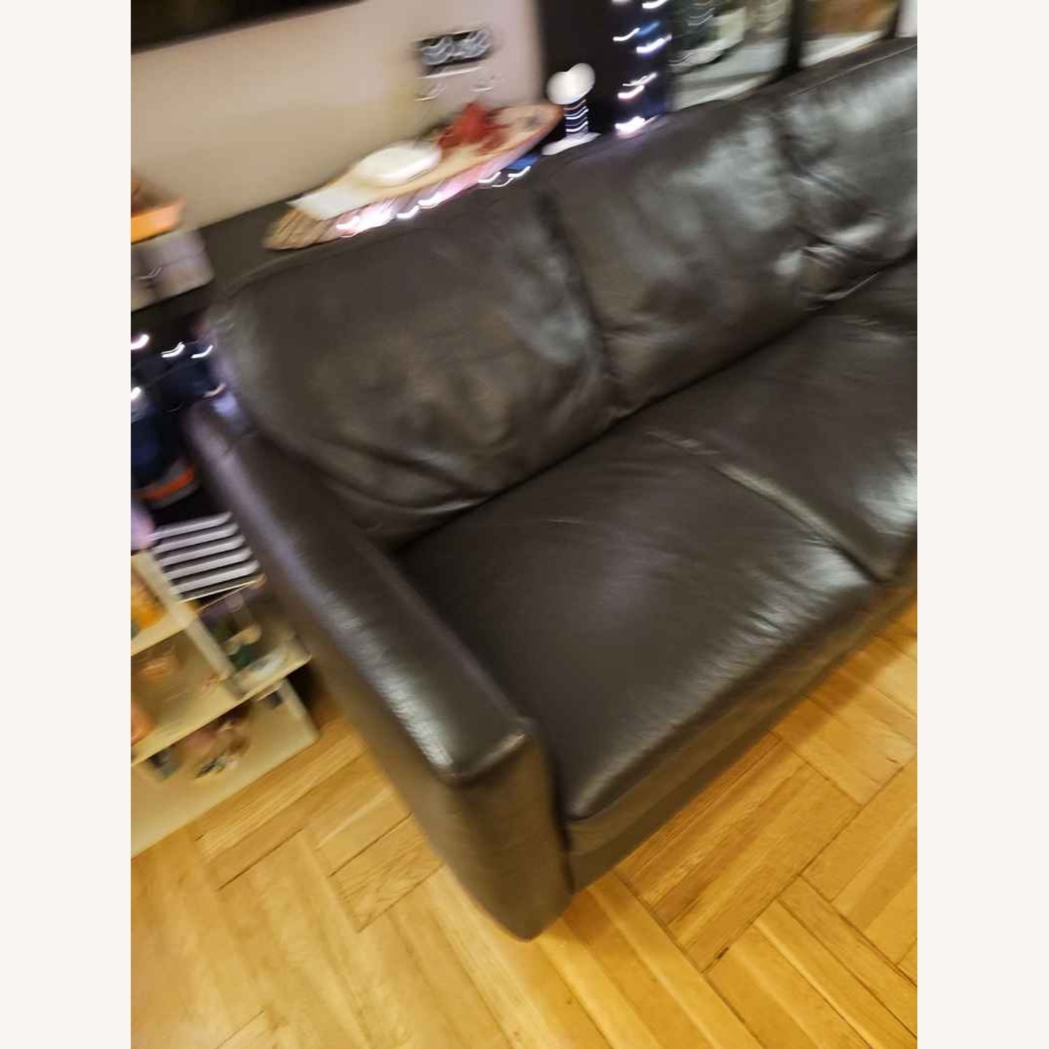 Dark Brown Leather 3 Seater Sofa - image-7