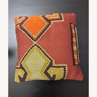 Vintage Kilim-Style Boho Throw Pillow