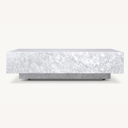 Used Restoration Hardware White Marble Coffee Table for sale on AptDeco