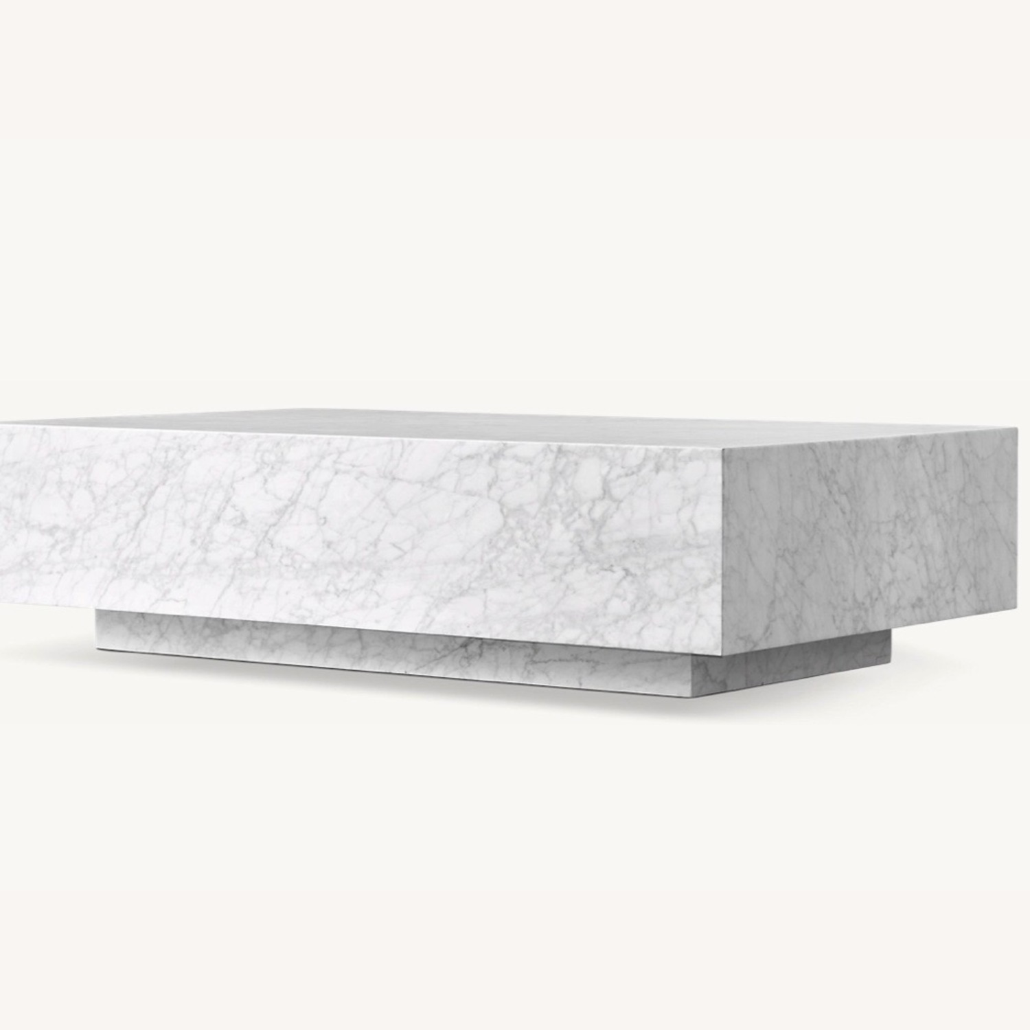 Restoration Hardware White Marble Coffee Table - image-1