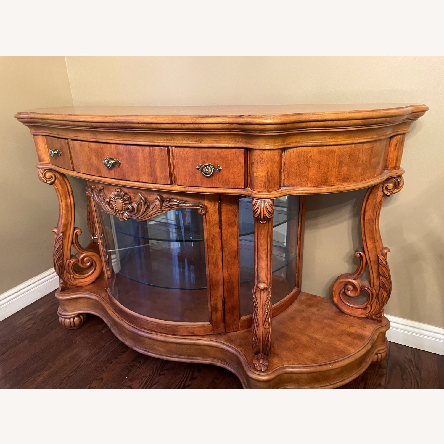 Vintage/Antique Light Brown Wood Sideboard - image-5