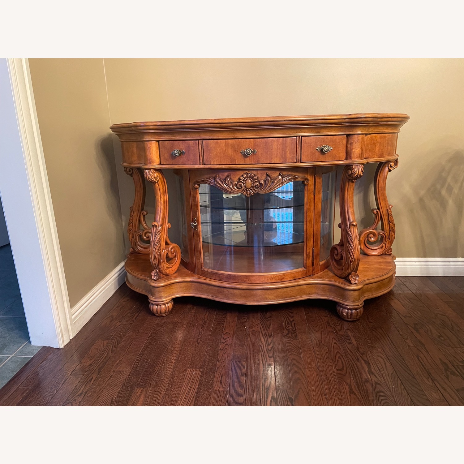 Vintage/Antique Light Brown Wood Sideboard - image-1
