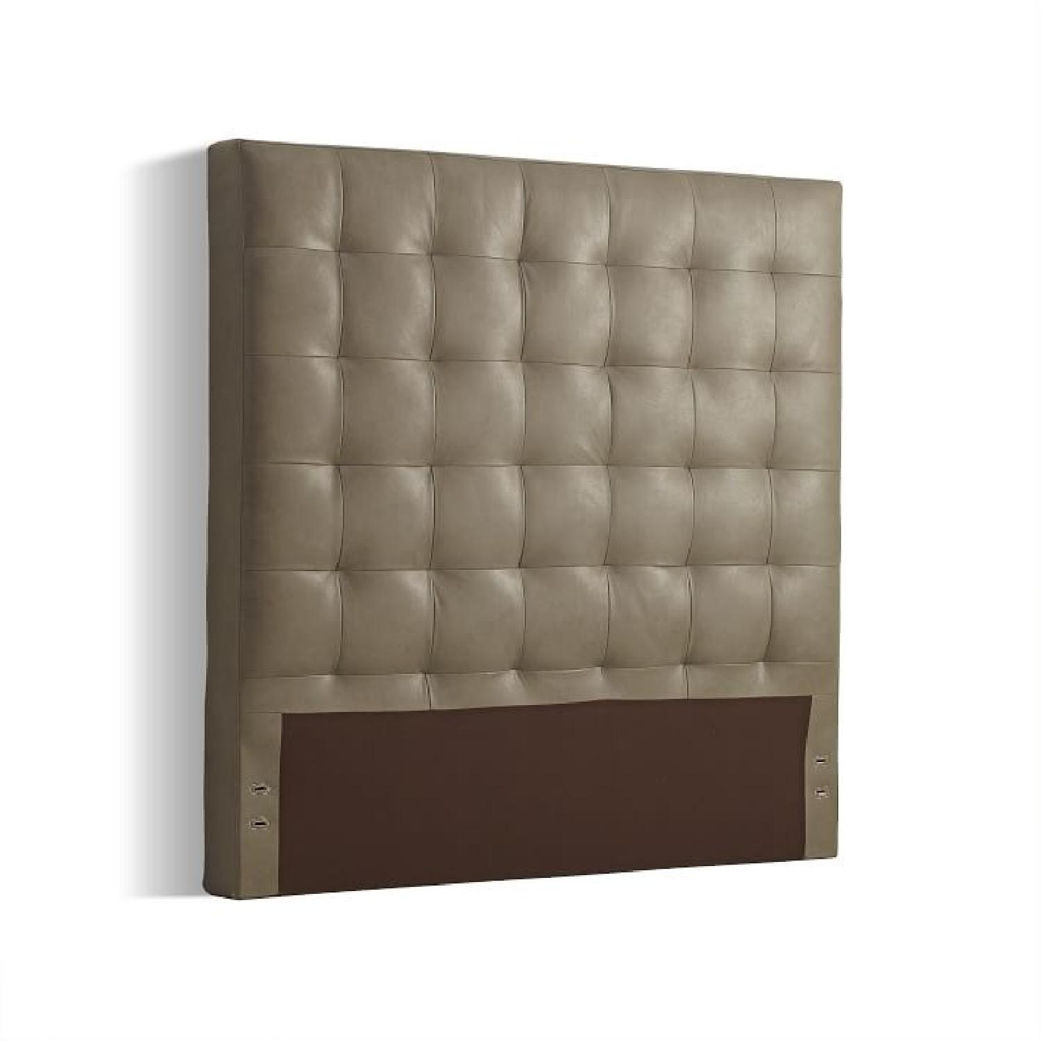 West Elm Queen Leather Headboard - image-0