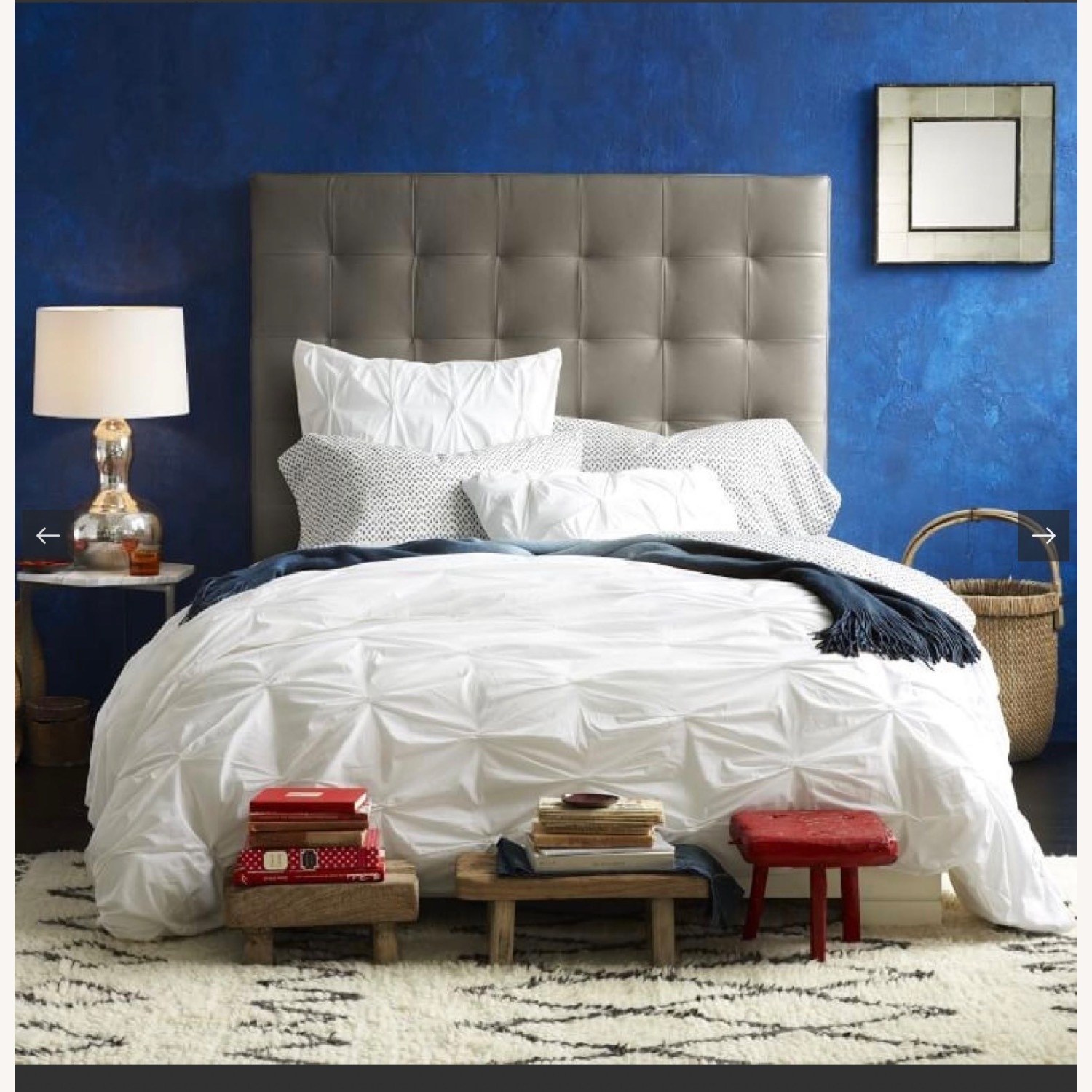 West Elm Queen Leather Headboard - image-1