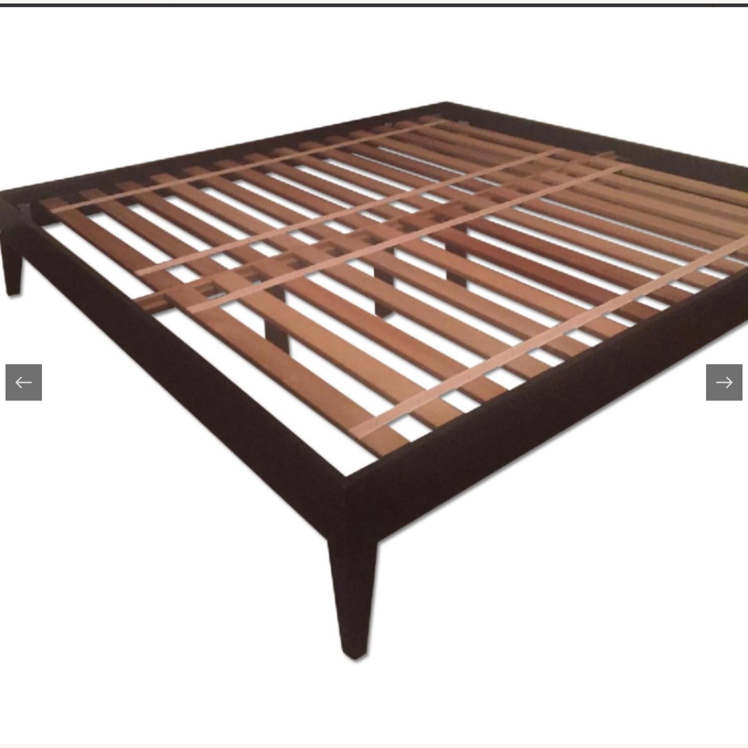 West Elm Queen Narrow Leg Chocolate Bed Frame - image-1