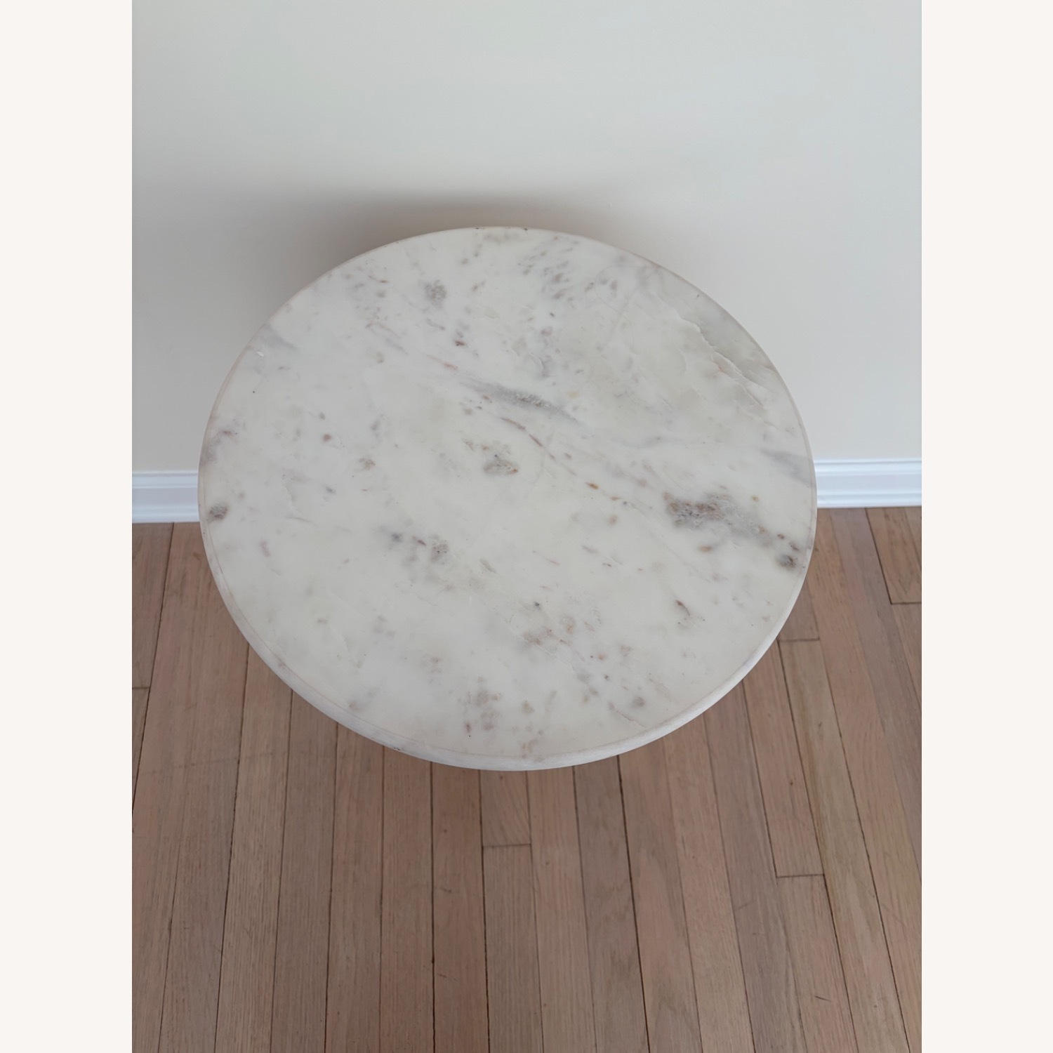 White Marble Side Table Brushed Brass  - image-3