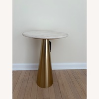 White Marble Side Table Brushed Brass