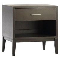 West Elm Narrow Leg Chocolate Wood Nightstands