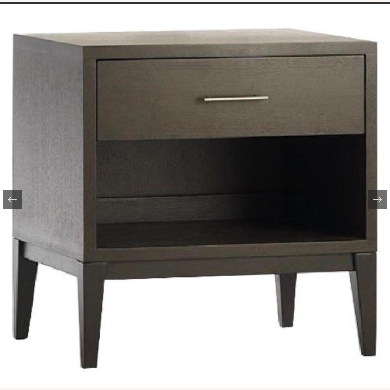 West Elm Narrow Leg Chocolate Wood Nightstands - image-1