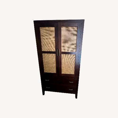 Used Crate & Barrel Dark Brown Wood Armoire for sale on AptDeco