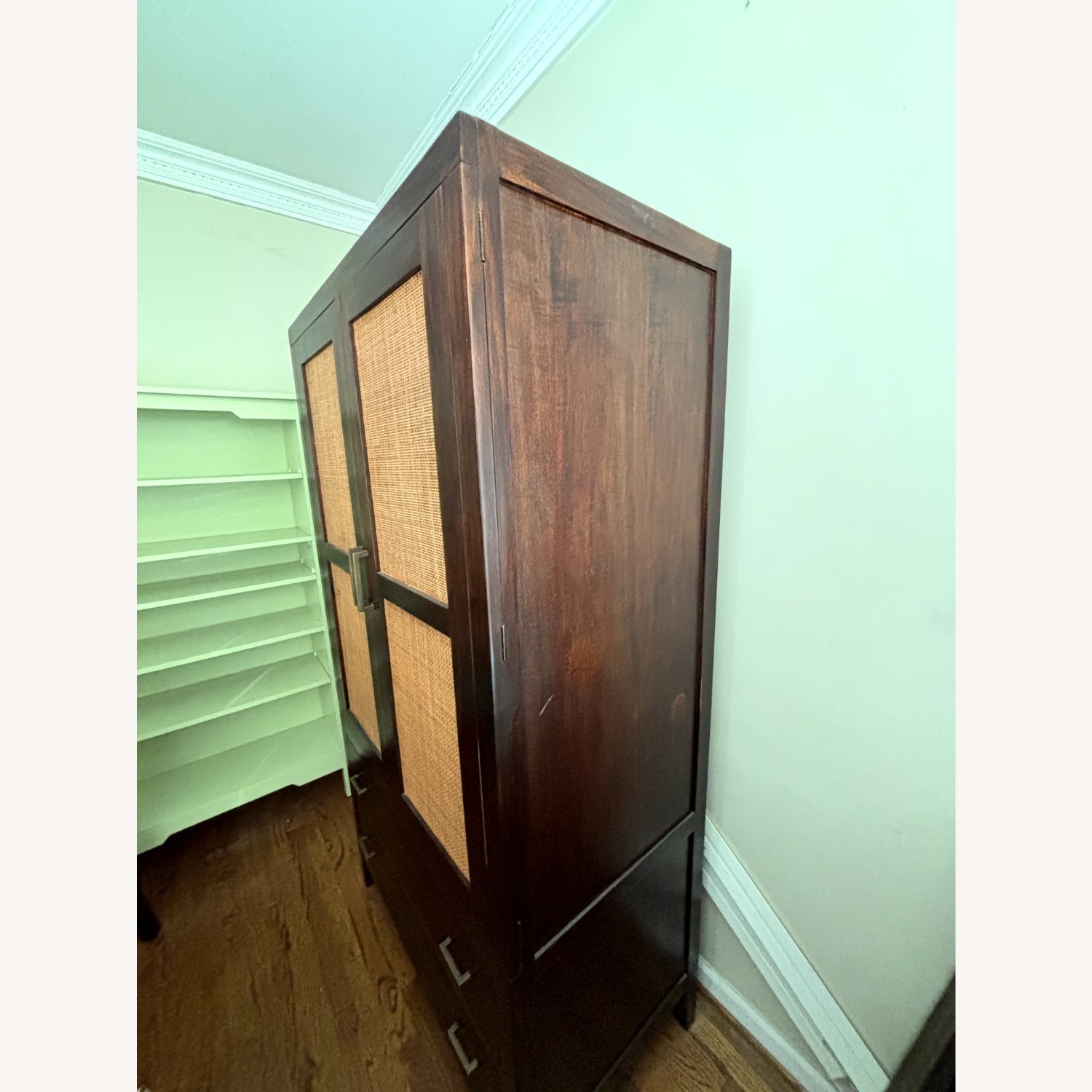 Crate & Barrel Dark Brown Wood Armoire - image-2
