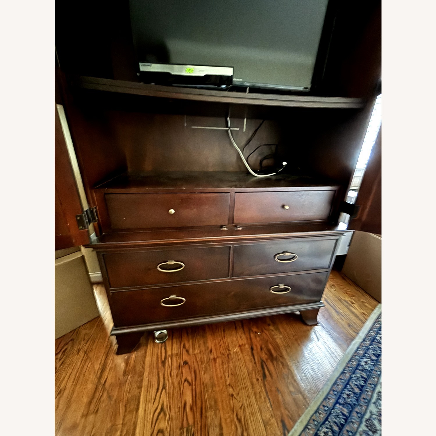 Dark Brown Wood Armoire - image-4