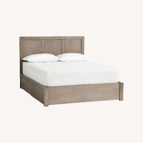 Used Pottery Barn Tacoma Dark Gray Wood Queen Bed for sale on AptDeco