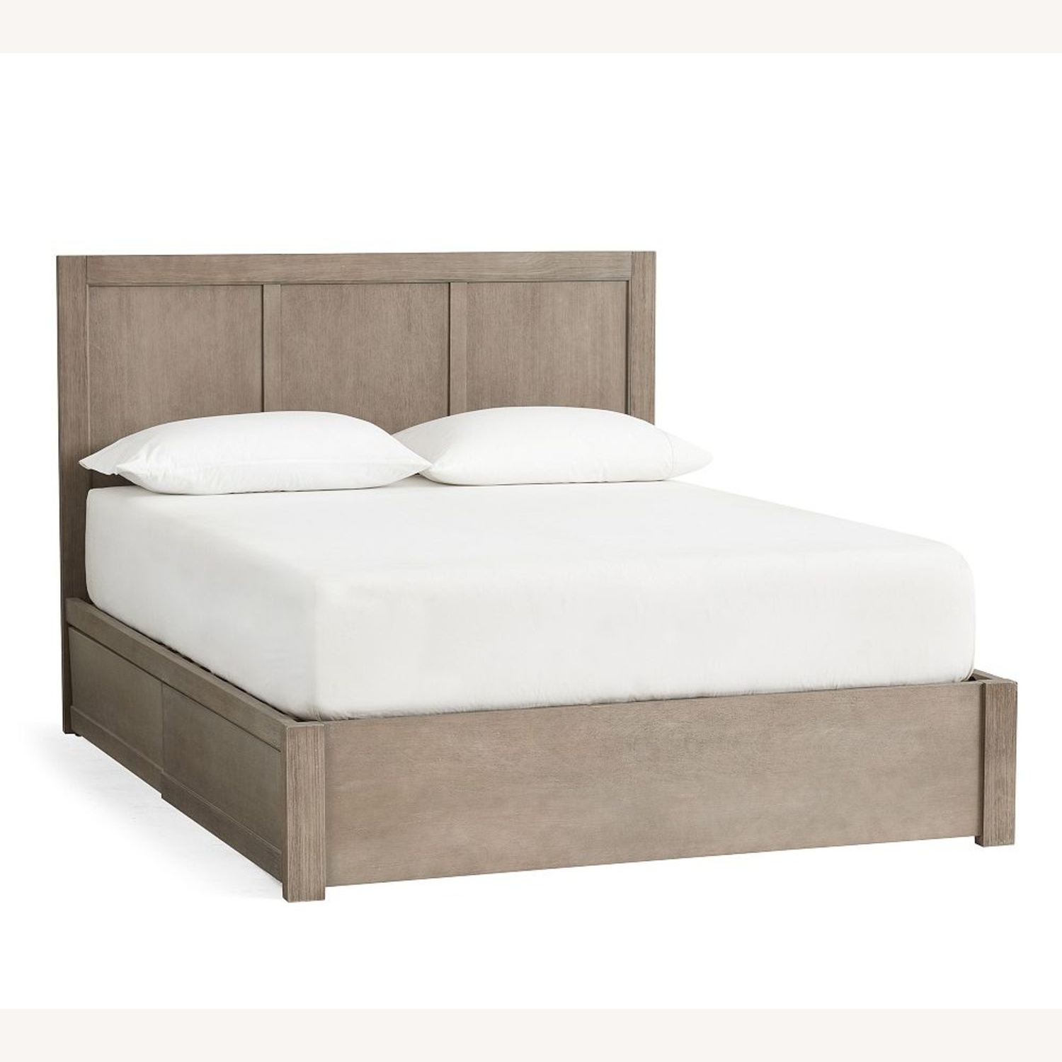 Pottery Barn Tacoma Dark Gray Wood Queen Bed - image-0