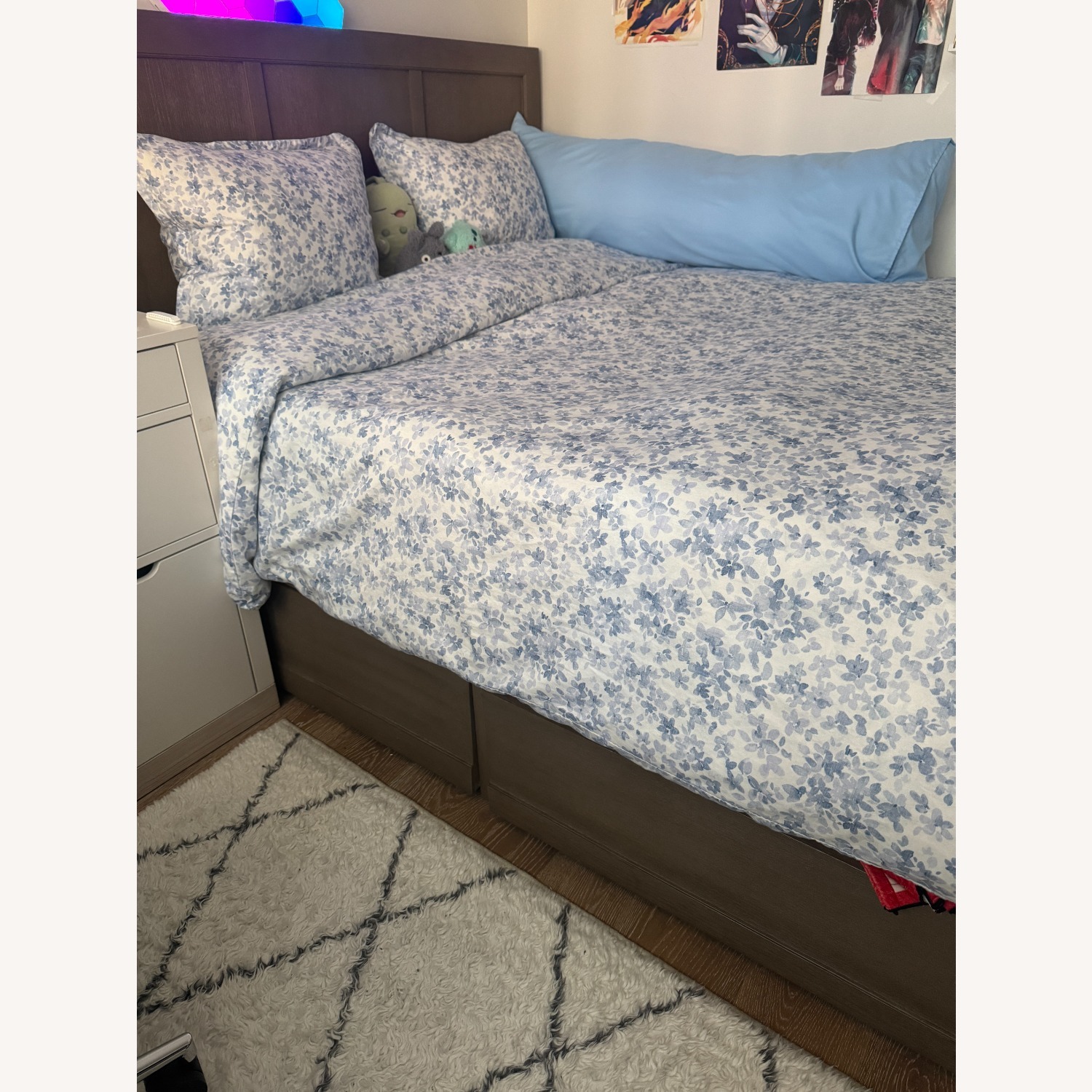 Pottery Barn Tacoma Dark Gray Wood Queen Bed - image-2