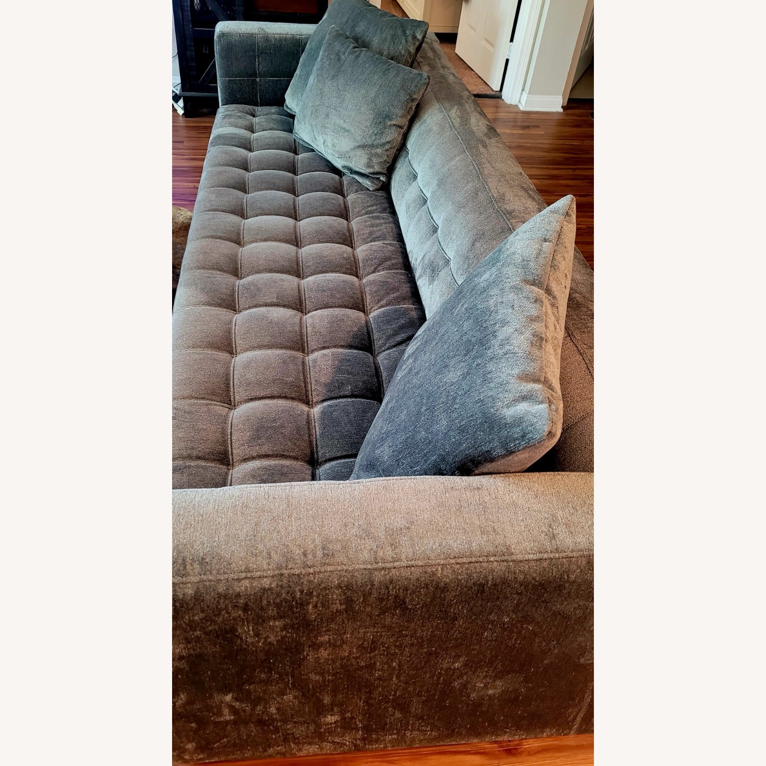 Living Spaces Dark Gray Fabric 3+ Seater Sofa - image-4