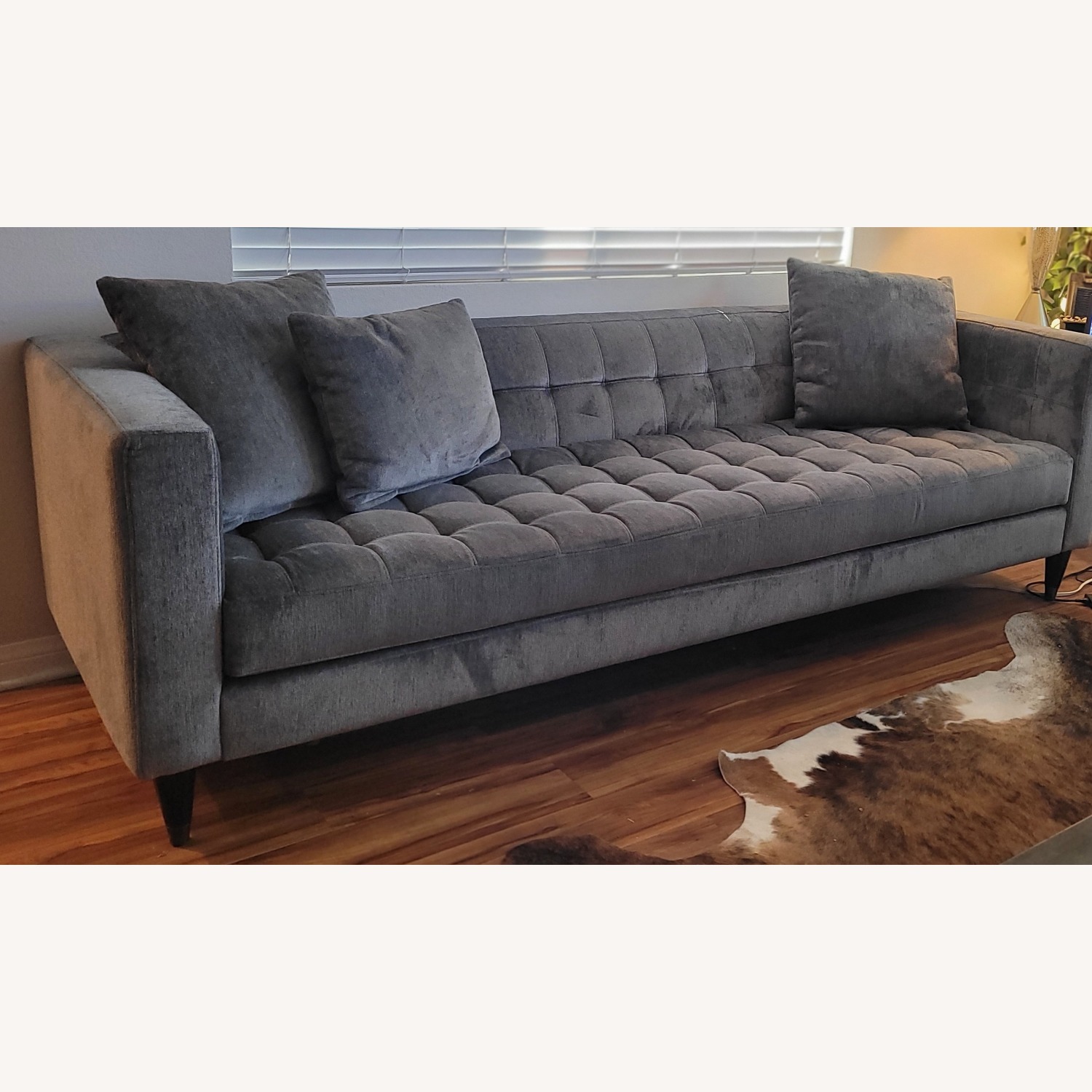 Living Spaces Dark Gray Fabric 3+ Seater Sofa - image-1