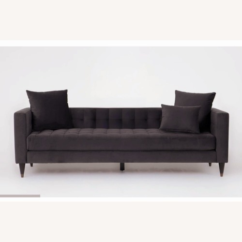 Used Living Spaces Dark Gray Fabric 3+ Seater Sofa for sale on AptDeco