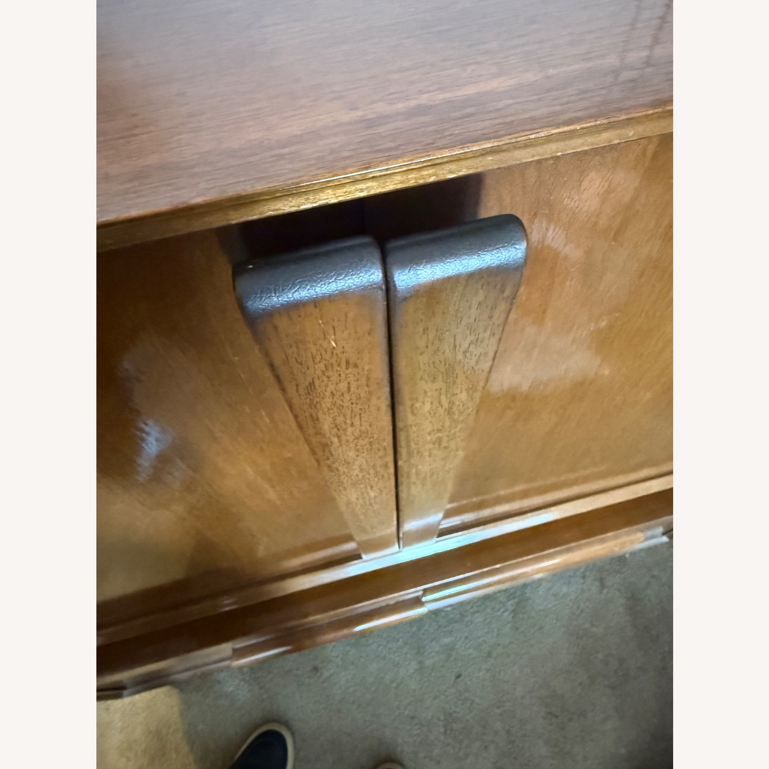 Antique Dark Brown Wood Armoire - image-12