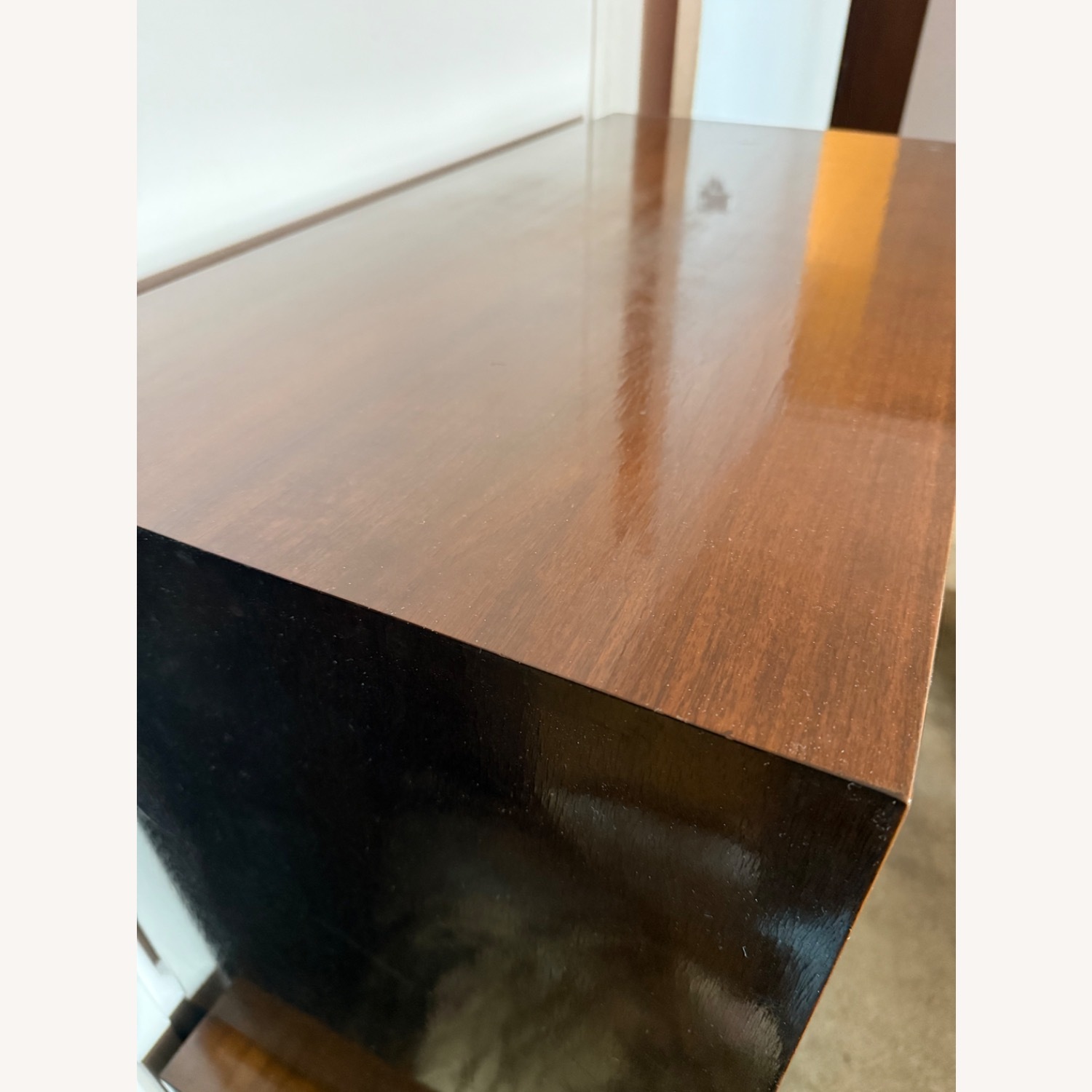 Antique Dark Brown Wood Armoire - image-4