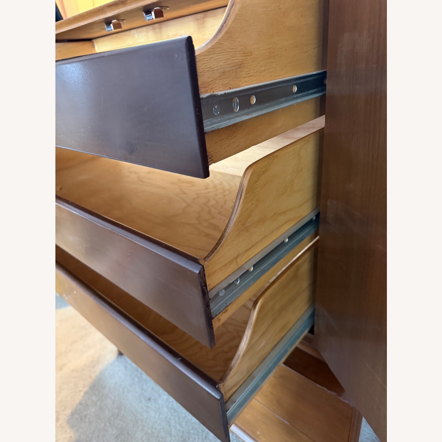 Antique Dark Brown Wood Armoire - image-13