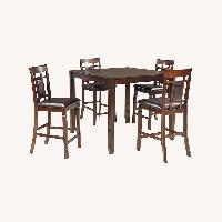 Amazon Dark Brown Wood Dining Set