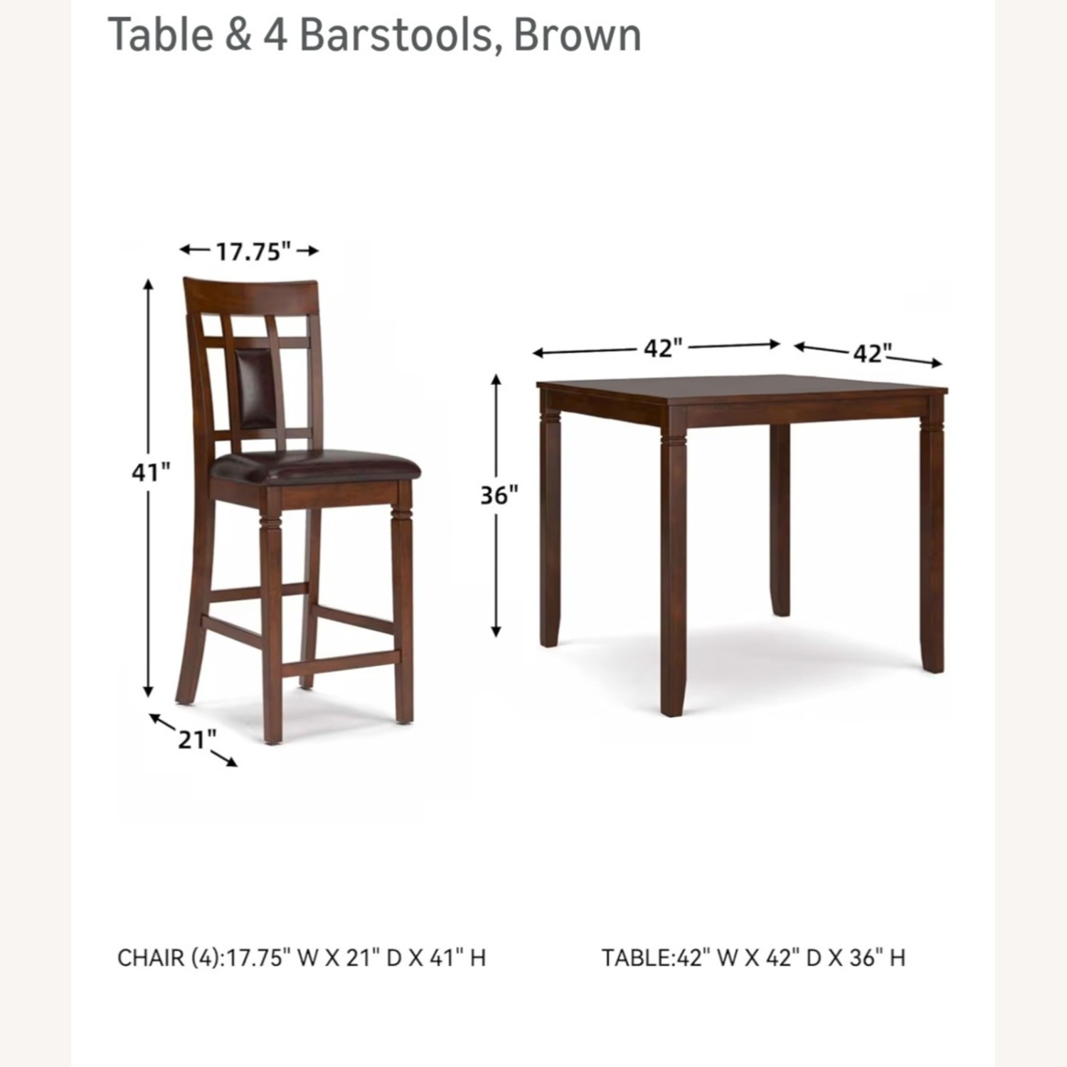 Amazon Dark Brown Wood Dining Set - image-3