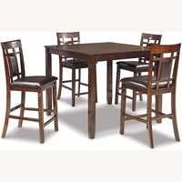 Amazon Dark Brown Wood Dining Set