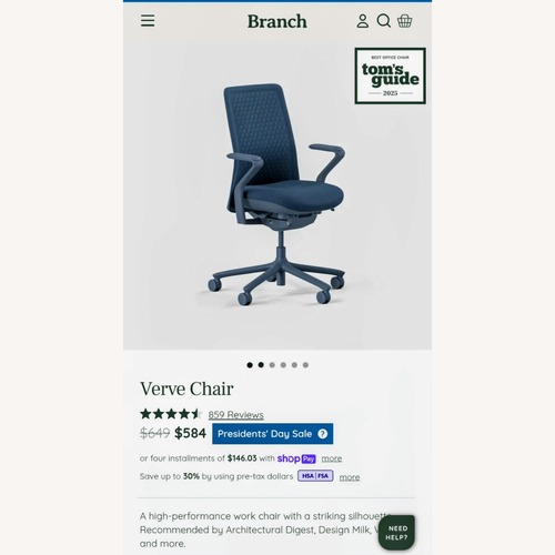 Used Branch Blue Office Chairs for sale on AptDeco