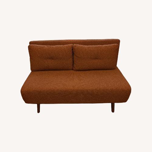 Used Spaze Burnt Orange Napa Sleeper Sofa for sale on AptDeco