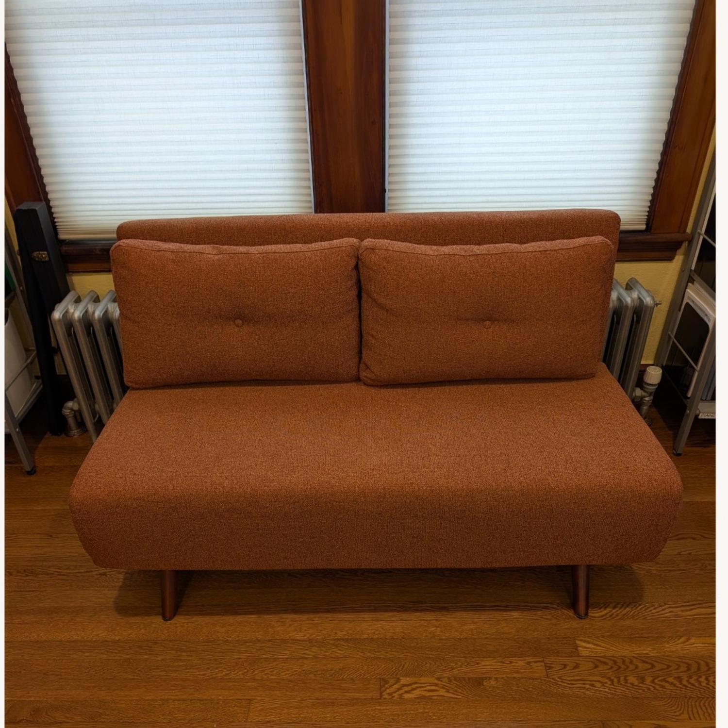 Spaze Burnt Orange Napa Sleeper Sofa - image-5