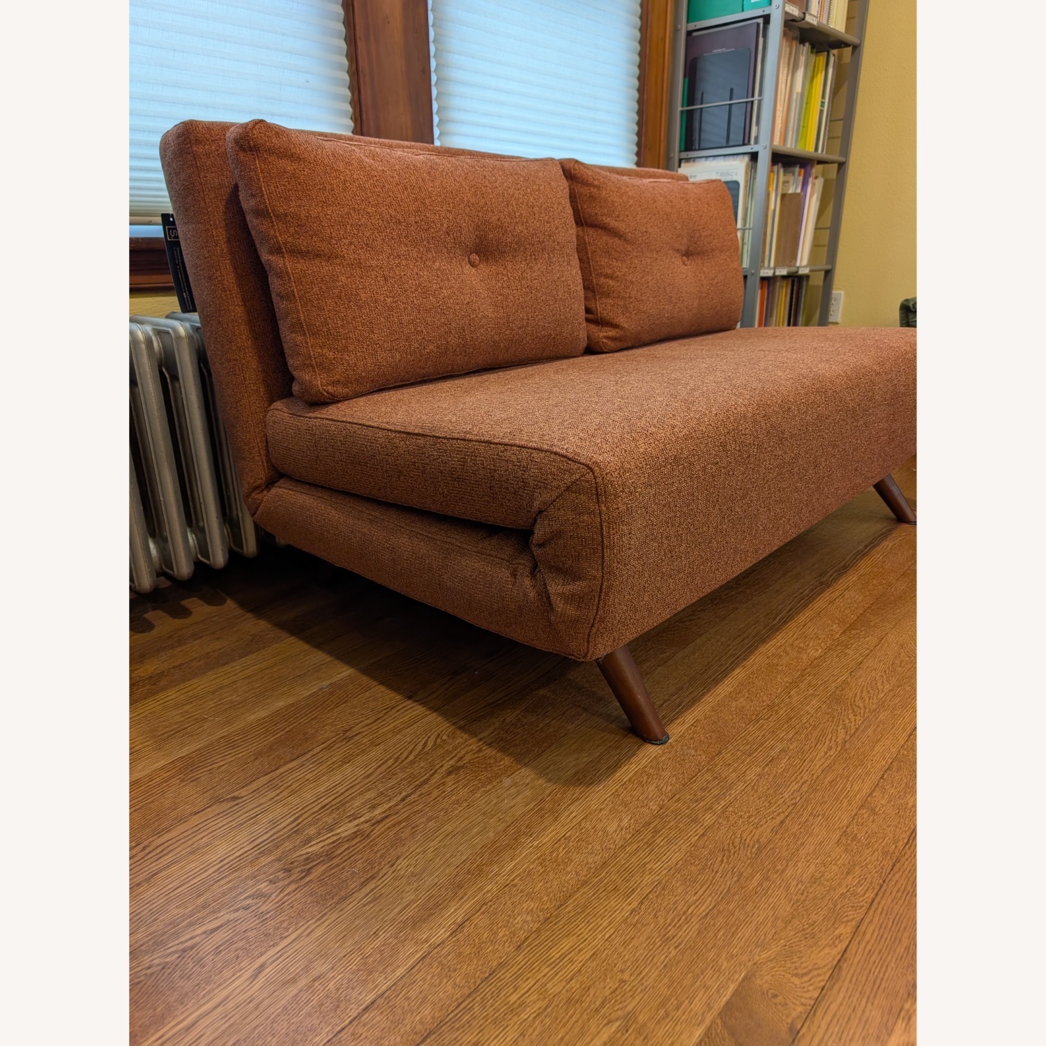 Spaze Burnt Orange Napa Sleeper Sofa - image-1