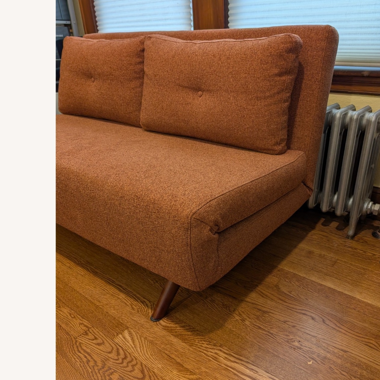 Spaze Burnt Orange Napa Sleeper Sofa - image-4